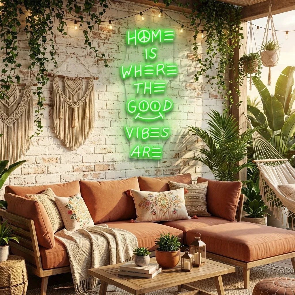 Home Is Where The Good Vibes Are Led Neon Sign Light