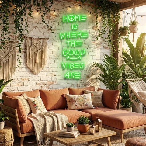 Home Is Where The Good Vibes Are Led Neon Sign Light