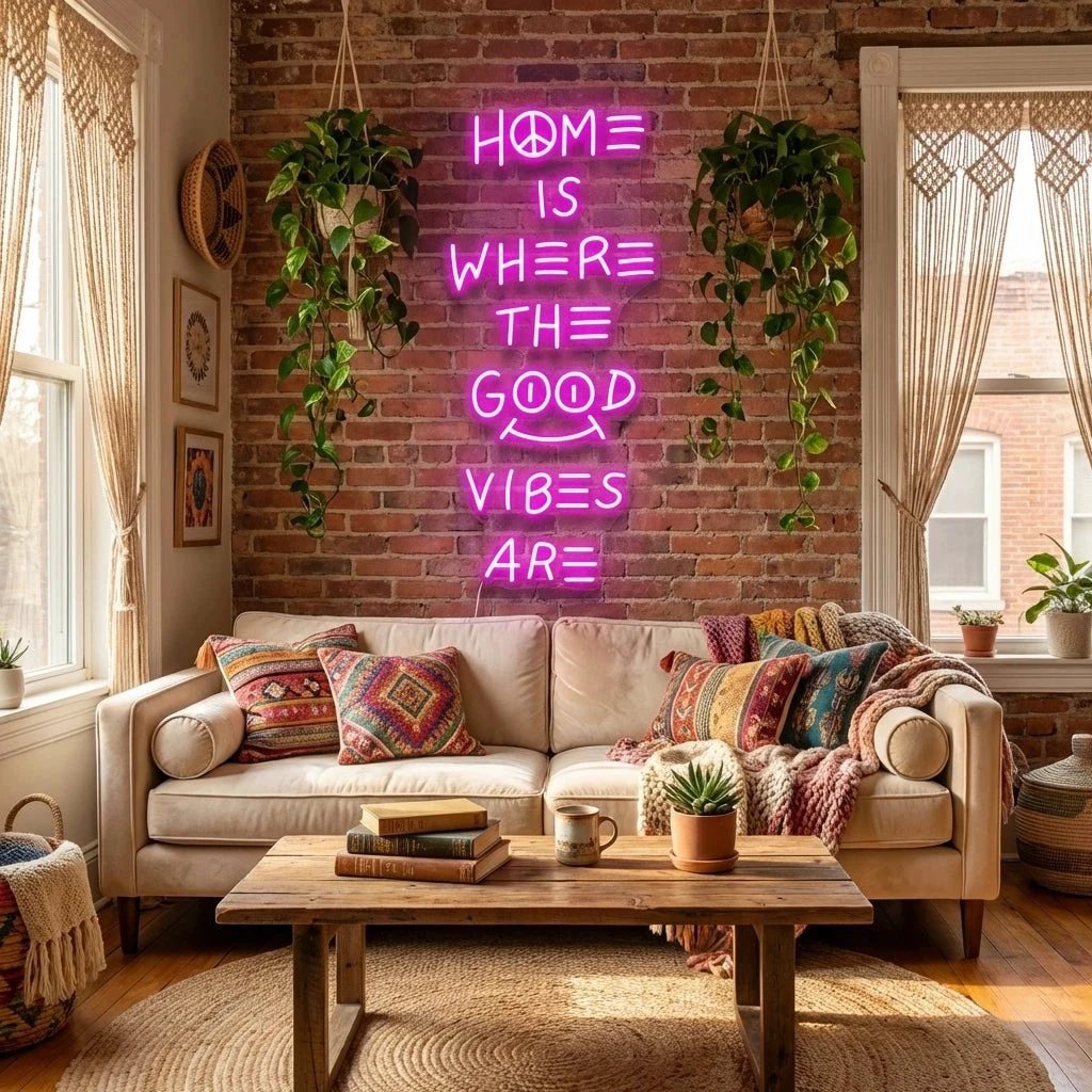 Home Is Where The Good Vibes Are Led Neon Sign Light