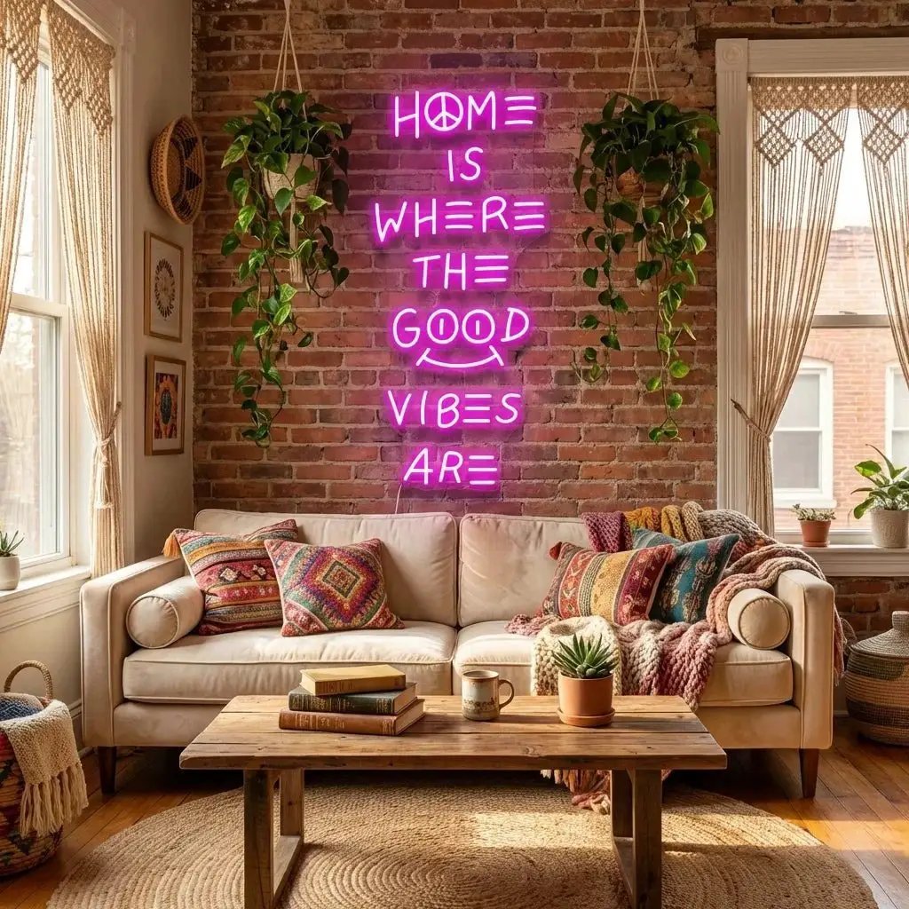 Home Is Where The Good Vibes Are Led Neon Sign Light