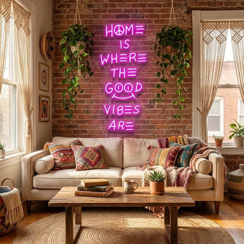 Home Is Where The Good Vibes Are Led Neon Sign Light