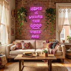 Home Is Where The Good Vibes Are Led Neon Sign Light