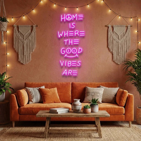 Home Is Where The Good Vibes Are Led Neon Sign Light
