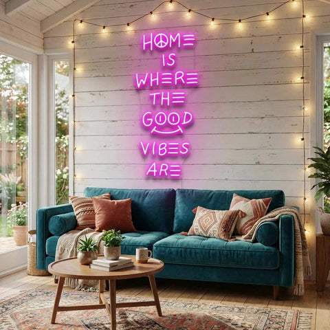 Home Is Where The Good Vibes Are Led Neon Sign Light