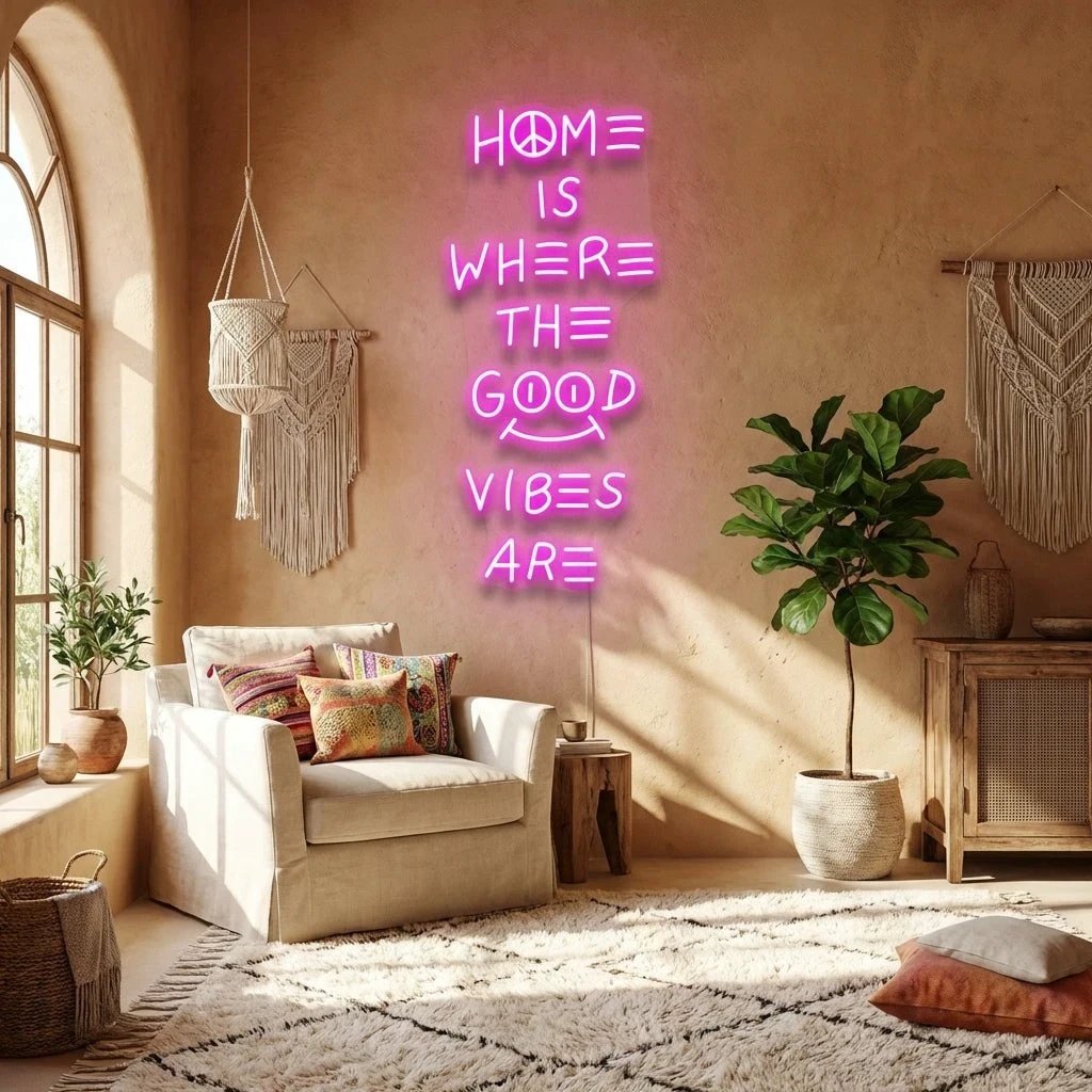 Home Is Where The Good Vibes Are Led Neon Sign Light