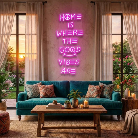Home Is Where The Good Vibes Are Led Neon Sign Light