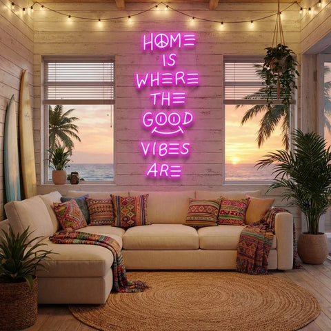 Home Is Where The Good Vibes Are Led Neon Sign Light