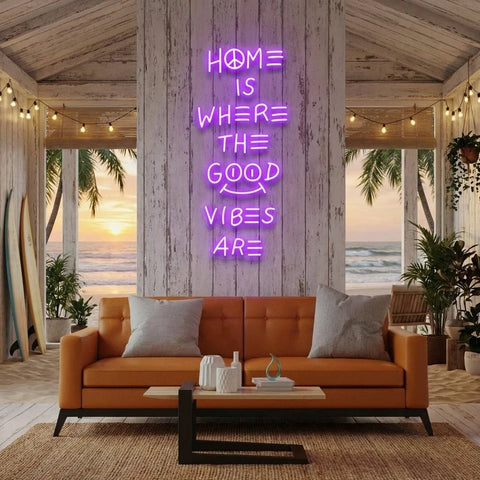 Home Is Where The Good Vibes Are Led Neon Sign Light