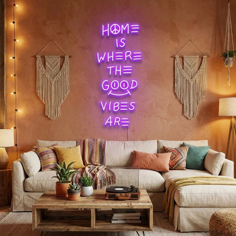 Home Is Where The Good Vibes Are Led Neon Sign Light