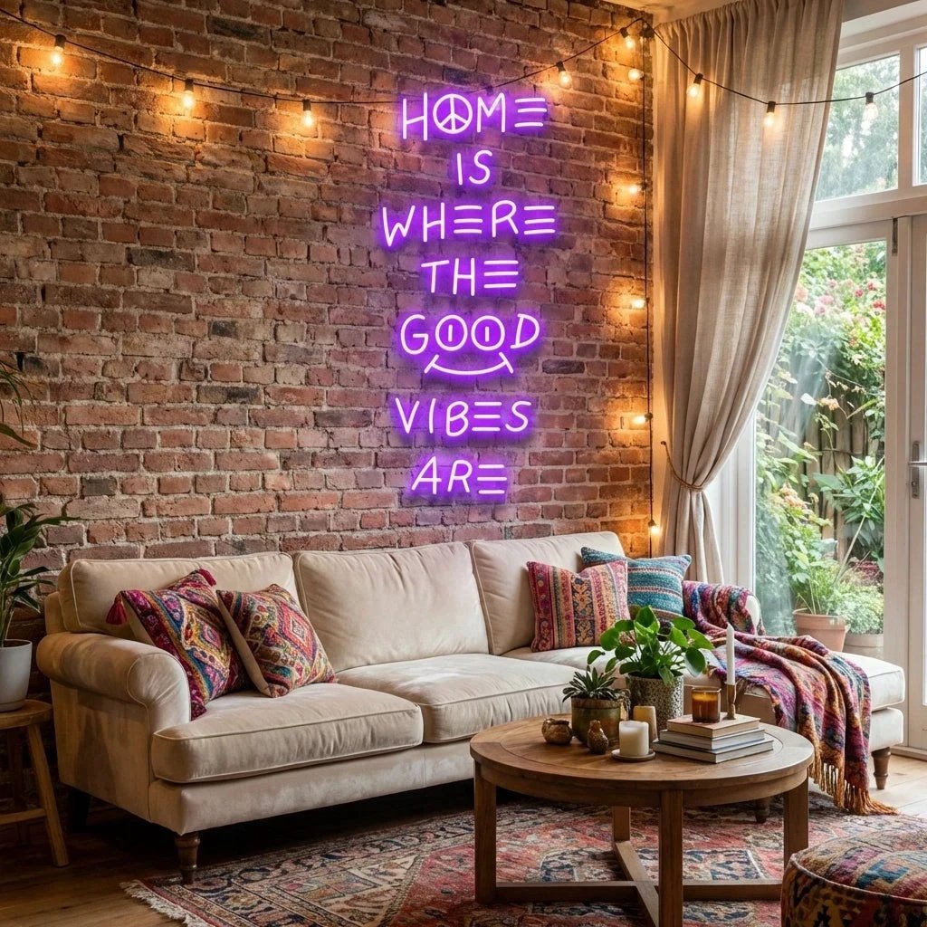 Home Is Where The Good Vibes Are Led Neon Sign Light