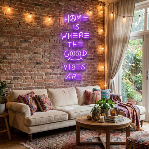 Home Is Where The Good Vibes Are Led Neon Sign Light