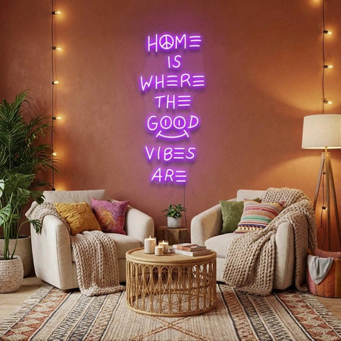 Home Is Where The Good Vibes Are Led Neon Sign Light