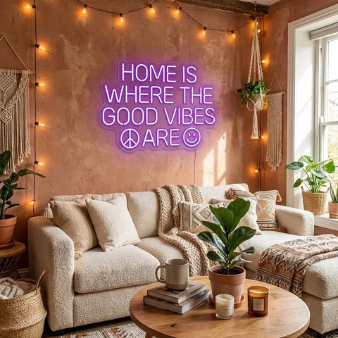 Home Is Where The Good Vibes Are Led Neon Sign Light