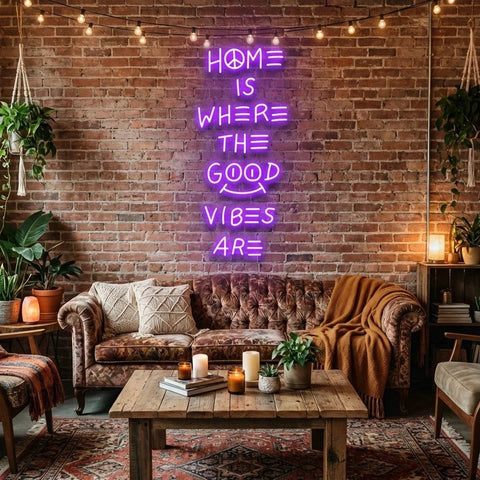 Home Is Where The Good Vibes Are Led Neon Sign Light