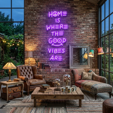 Home Is Where The Good Vibes Are Led Neon Sign Light