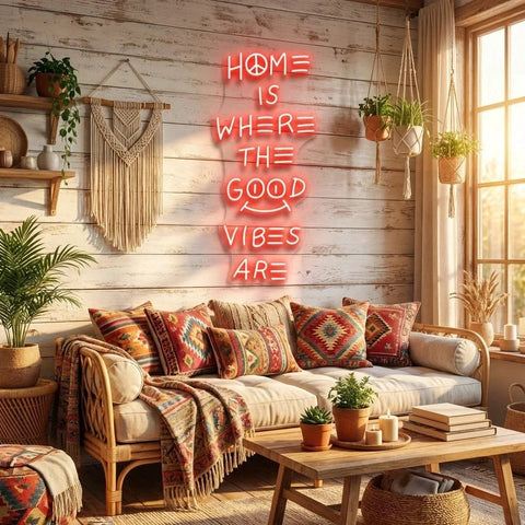 Home Is Where The Good Vibes Are Led Neon Sign Light