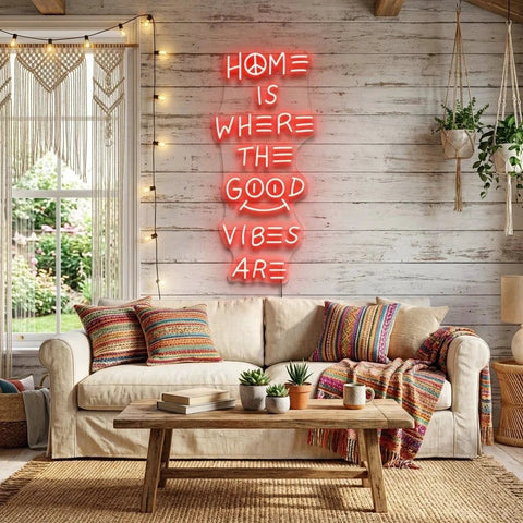 Home Is Where The Good Vibes Are Led Neon Sign Light