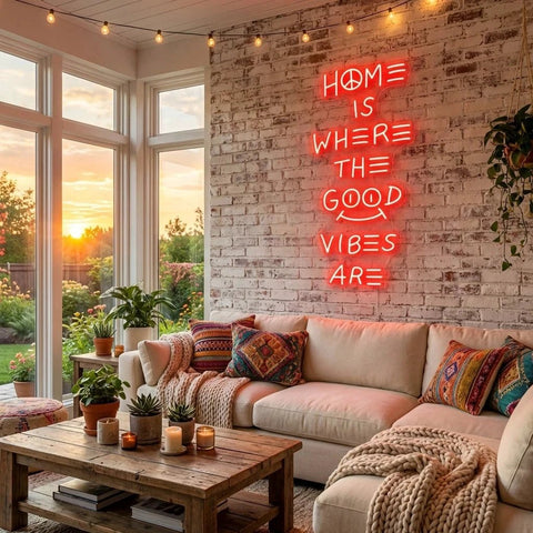 Home Is Where The Good Vibes Are Led Neon Sign Light