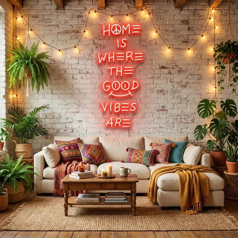Home Is Where The Good Vibes Are Led Neon Sign Light