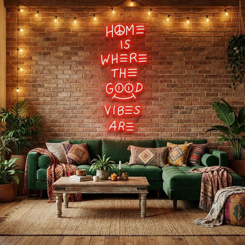 Home Is Where The Good Vibes Are Led Neon Sign Light