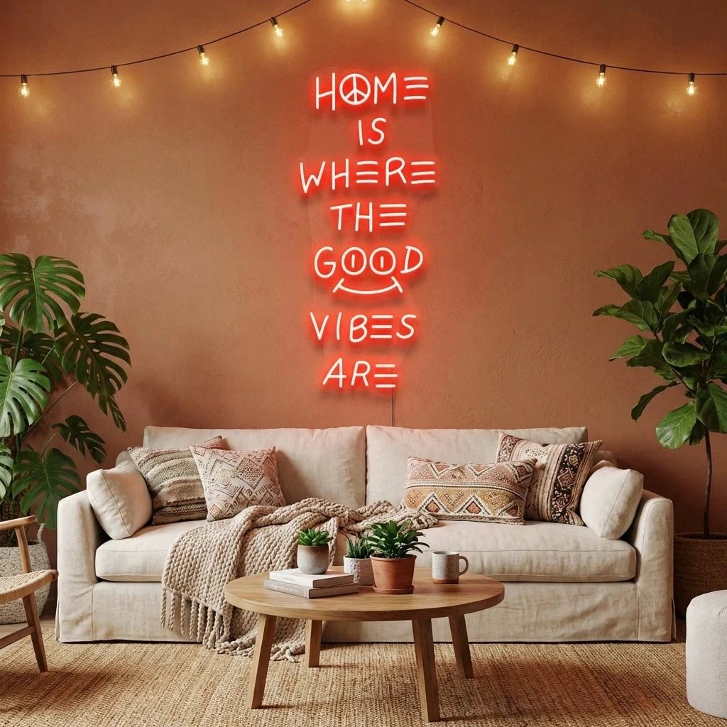 Home Is Where The Good Vibes Are Led Neon Sign Light