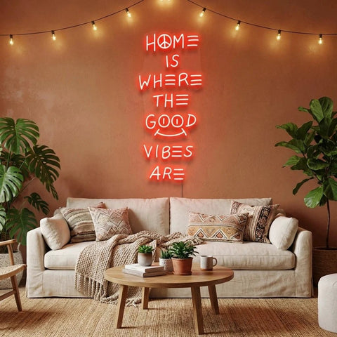 Home Is Where The Good Vibes Are Led Neon Sign Light