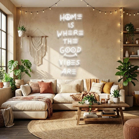 Home Is Where The Good Vibes Are Led Neon Sign Light