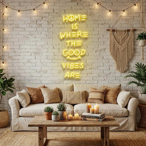 Home Is Where The Good Vibes Are Led Neon Sign Light