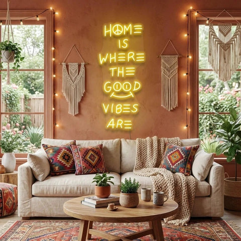 Home Is Where The Good Vibes Are Led Neon Sign Light