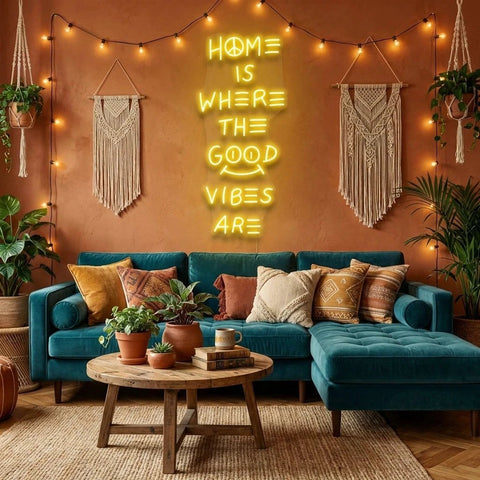 Home Is Where The Good Vibes Are Led Neon Sign Light
