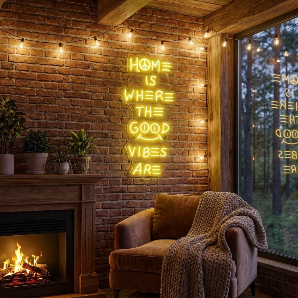 Home Is Where The Good Vibes Are Led Neon Sign Light