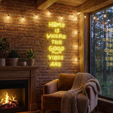 Home Is Where The Good Vibes Are Led Neon Sign Light