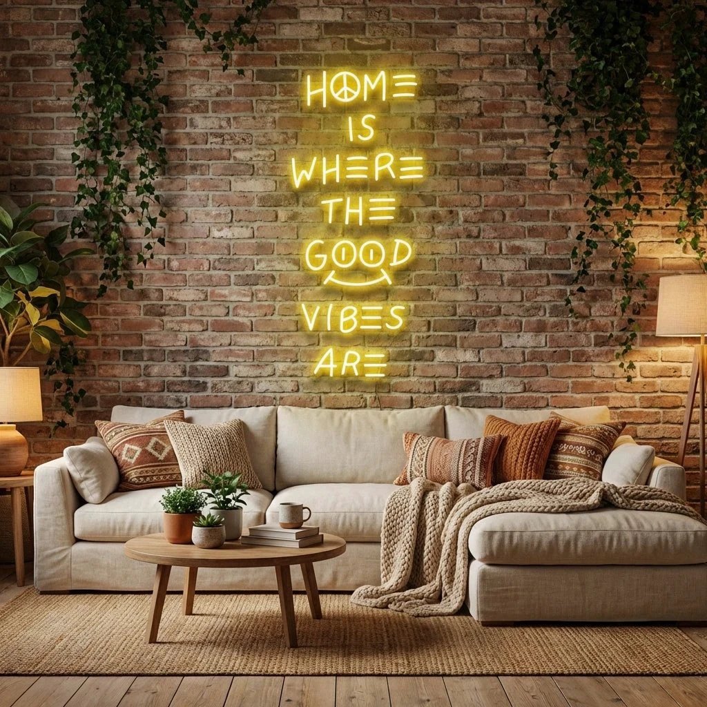 Home Is Where The Good Vibes Are Led Neon Sign Light