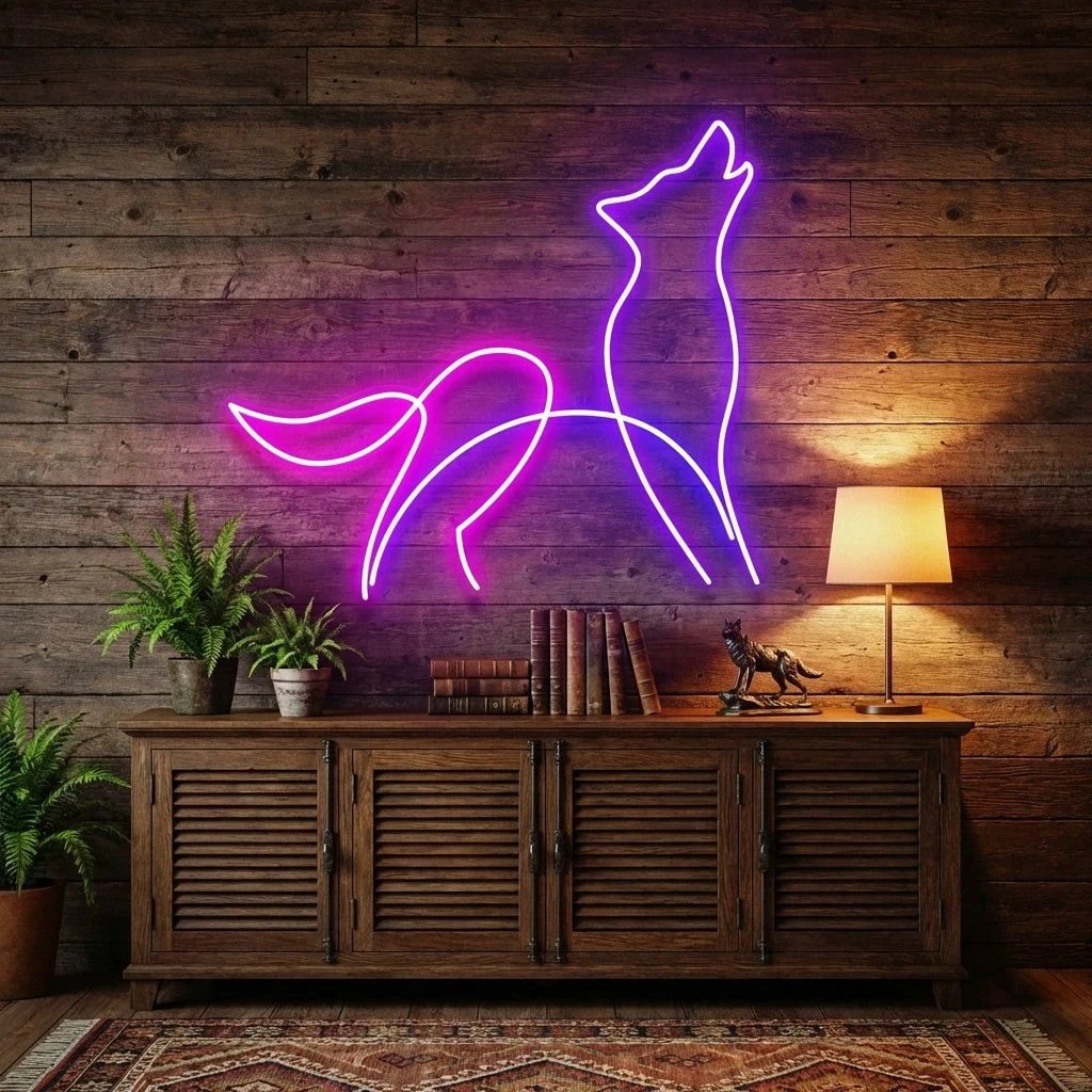 Howling Dog Led Neon Sign Light