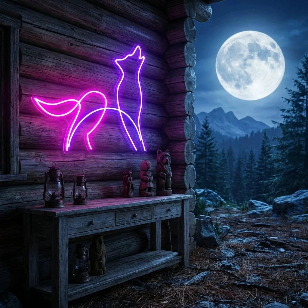 Howling Dog Led Neon Sign Light