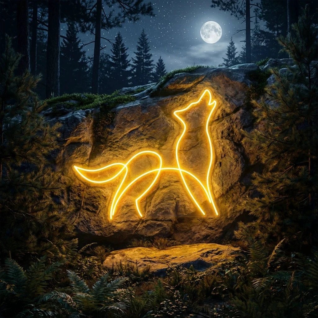 Howling Dog Led Neon Sign Light