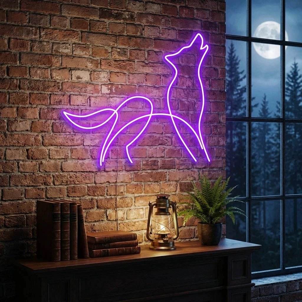 Howling Dog Led Neon Sign Light