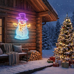 Hugging snowman Art Work Led Neon Sign Light