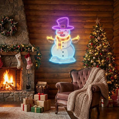 Hugging snowman Art Work Led Neon Sign Light