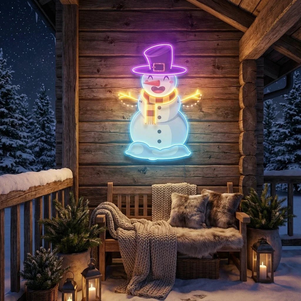 Hugging snowman Art Work Led Neon Sign Light
