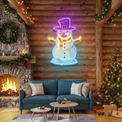Hugging snowman Art Work Led Neon Sign Light