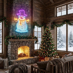 Hugging snowman Art Work Led Neon Sign Light