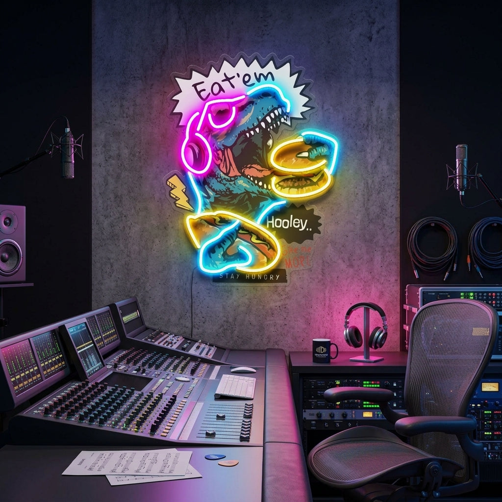 Hungry Dinosour LED Neon Sign Light Pop Art