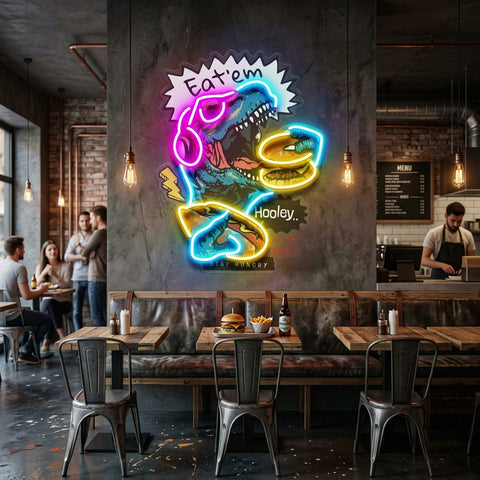 Hungry Dinosour LED Neon Sign Light Pop Art