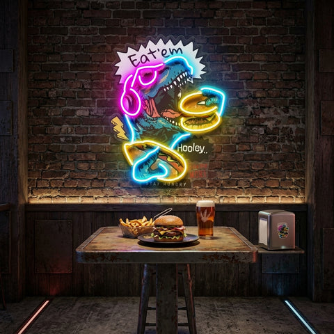 Hungry Dinosour LED Neon Sign Light Pop Art