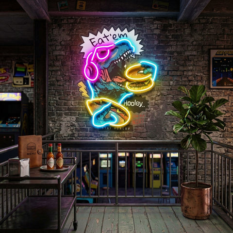 Hungry Dinosour LED Neon Sign Light Pop Art