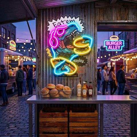 Hungry Dinosour LED Neon Sign Light Pop Art