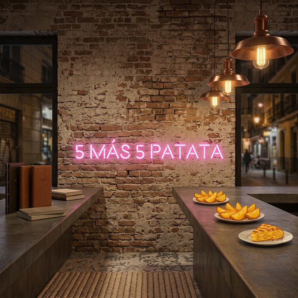 Custom Neon: 5 MÁS 5 PATATA