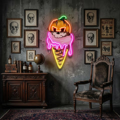 Ice Cream Skull LED Neon Sign Light Pop Art
