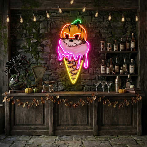 Ice Cream Skull LED Neon Sign Light Pop Art